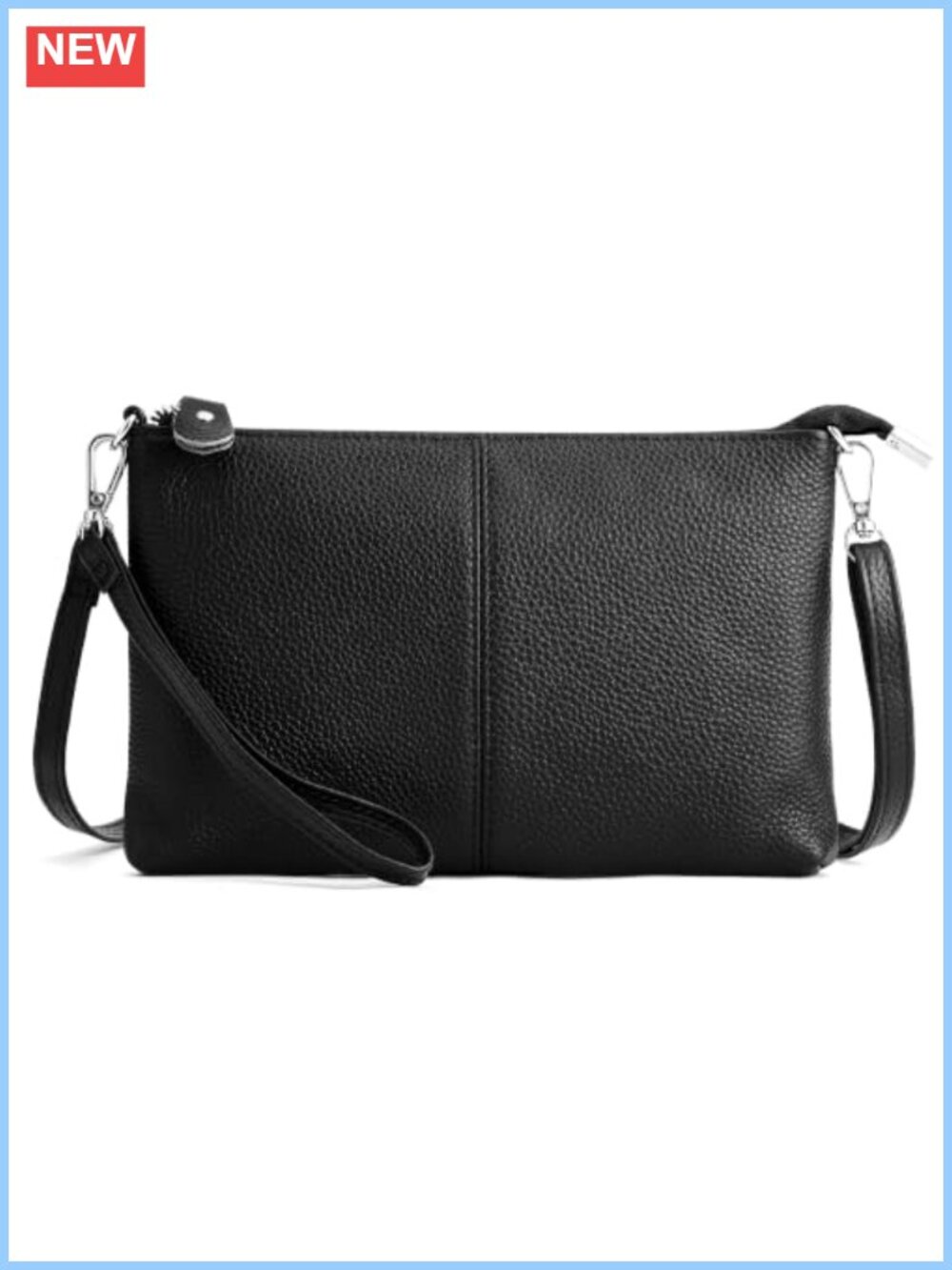 Genuine Leather Small Crossbody Wristlet Clutch RFID Wallet Purse